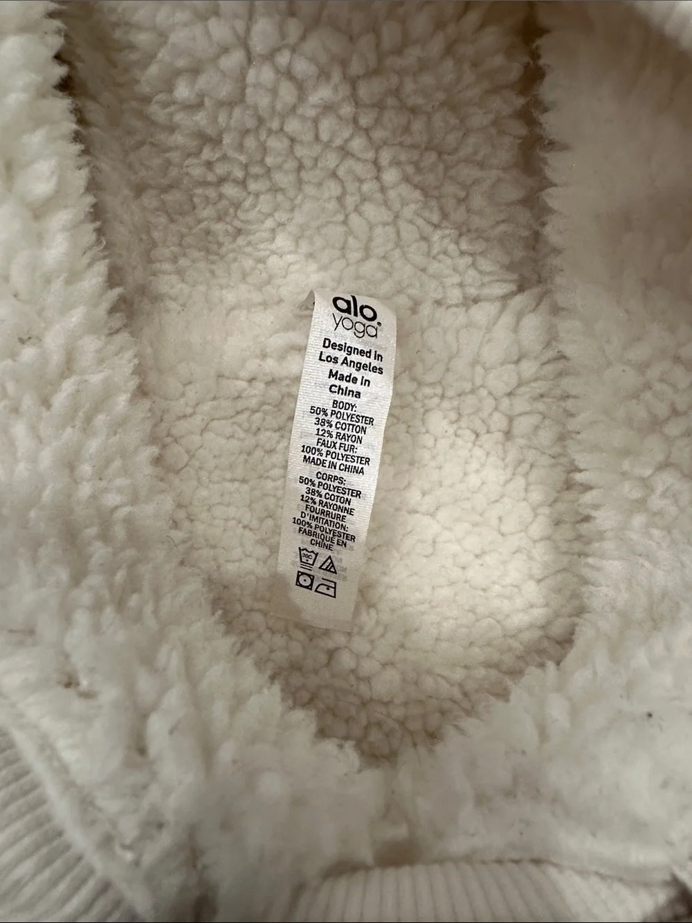 ALO Yoga Frost Fleece Pull On Hoodie in Ivory